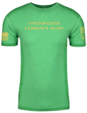 Want to actually Make America Great Again? Gold Backed Currency is how you do it. New MAGA Parody Tee by Wargasm Clothing Company. A Combat Veteran Owned Business. Our currency has been devalued. Fiat money is unreliable.  Thanks FDR. Be a walking history lesson with our GOLD BACKED CURRENCY AGAIN Parody Tshirt.